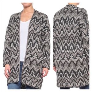 LUCKY BRAND Boho Ikat Open Cardigan Sweater Size Large